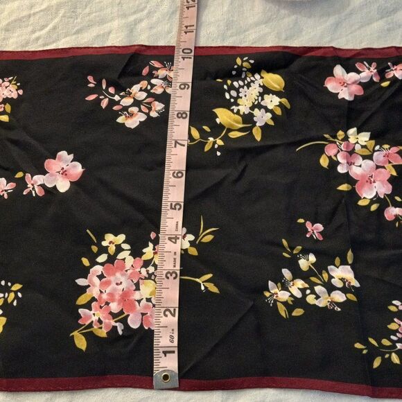 Vintage Anne Klein Silk Bright Floral Scarf - Picture 8 of 9